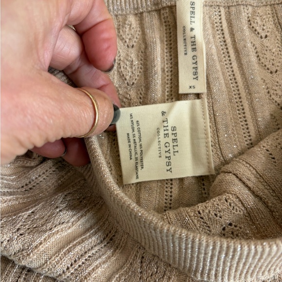 Spell & The Gypsy xs beige Textured Knit bottoms. - Picture 3 of 7